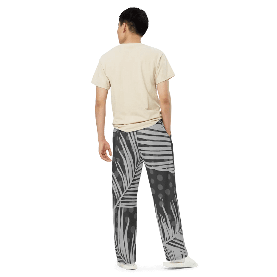 Monochrome Jungle Dreams Wide-Leg Pants product image (10)