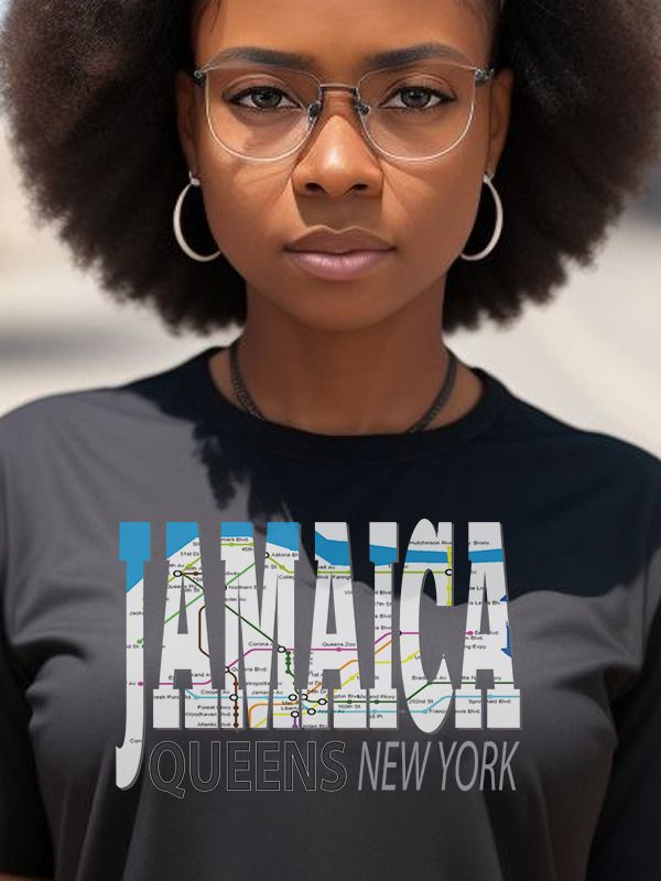 Fun Cool Jamaica Queens New York with Subway Map T-Shirt product image (1)