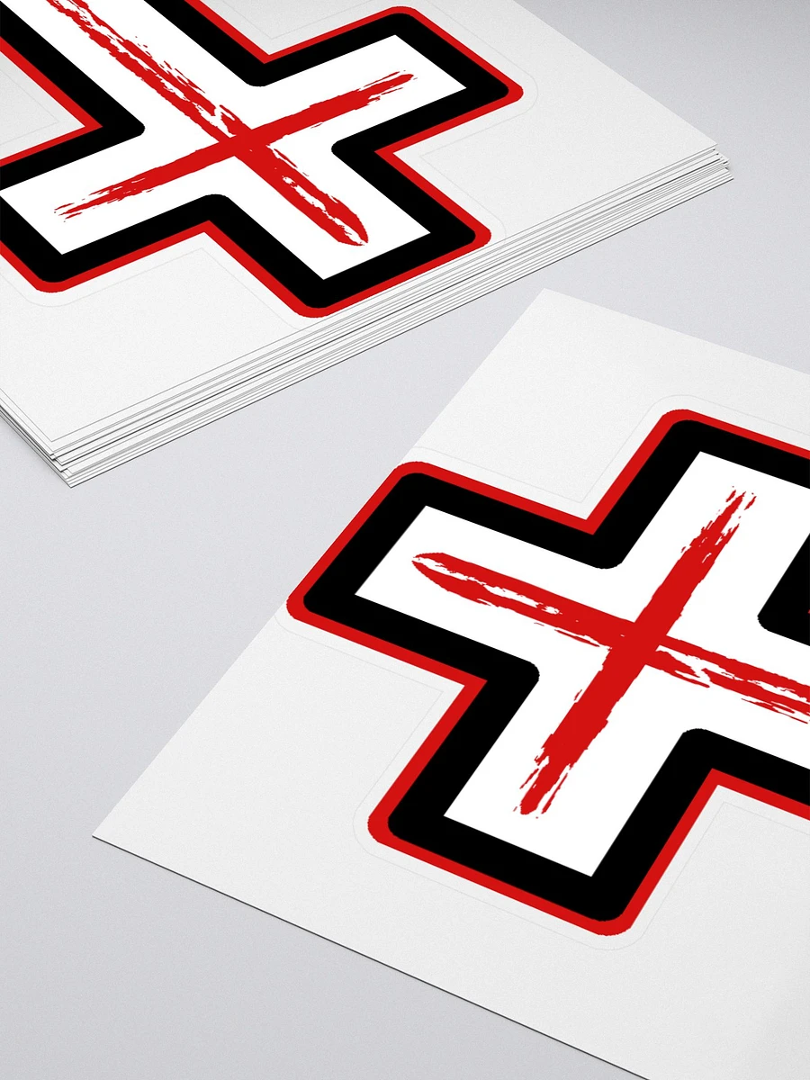 Red & White Cross With Boarder Sticker product image (4)