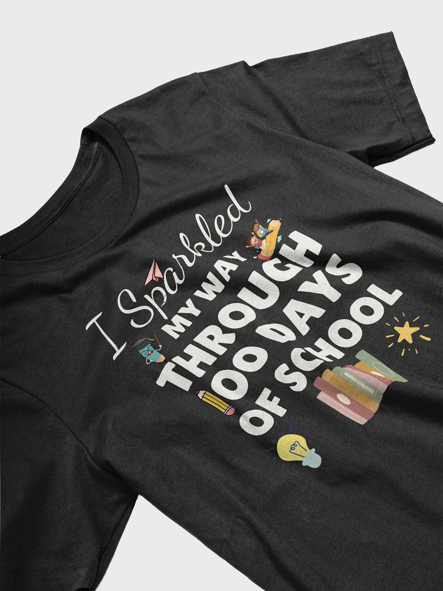 Teacher Gift Sparkled 100 Days School Tee, Unisex Heavy Cotton Tshirt, Thank You Educator Appreciation, Back to School S product image (3)