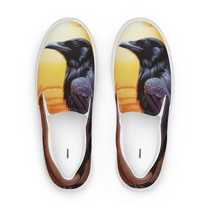 Men's Slip-On Canvas Shoes with Powerful Crow in Sunset Design 🌅 product image (2)