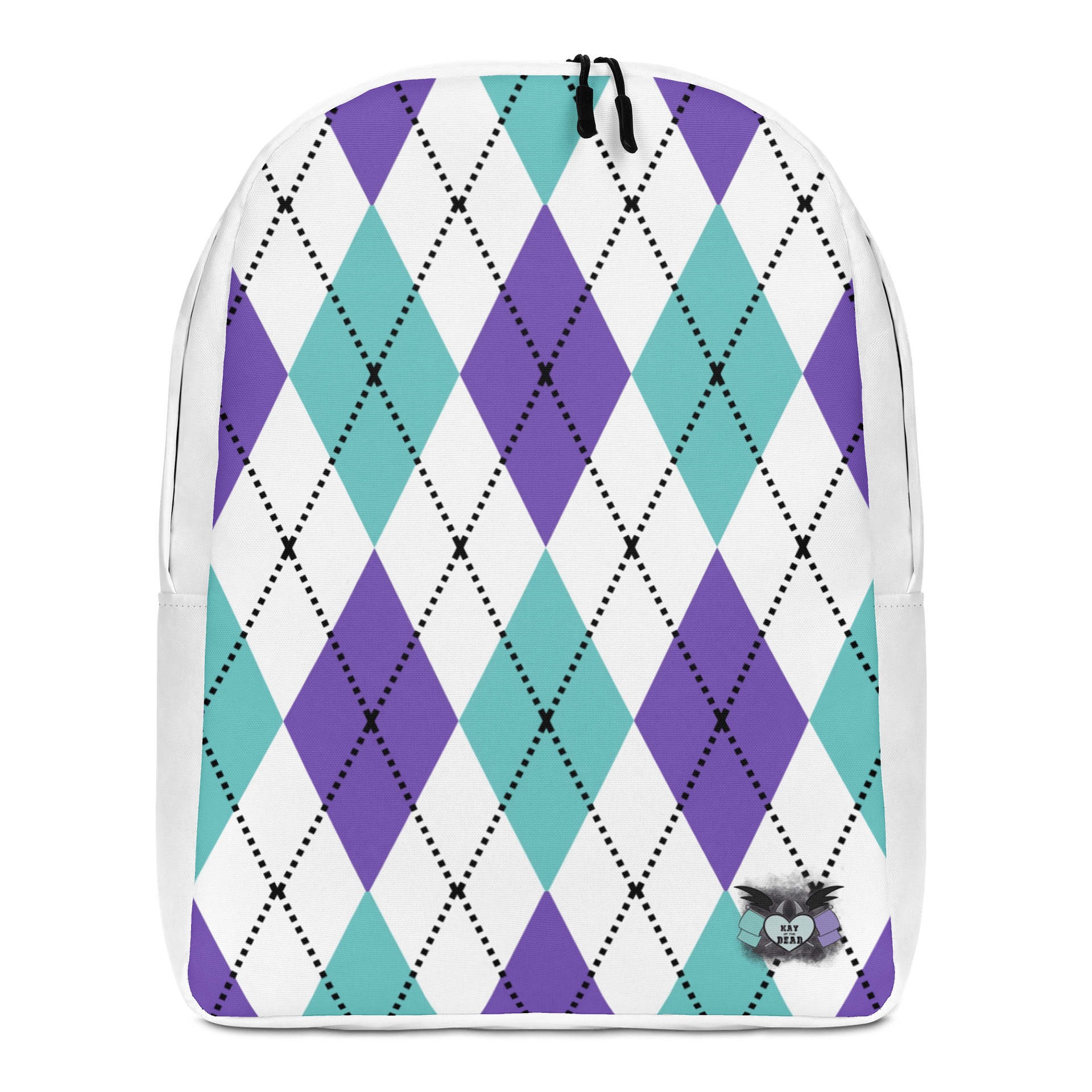 White Argyle Backpack product image (1)