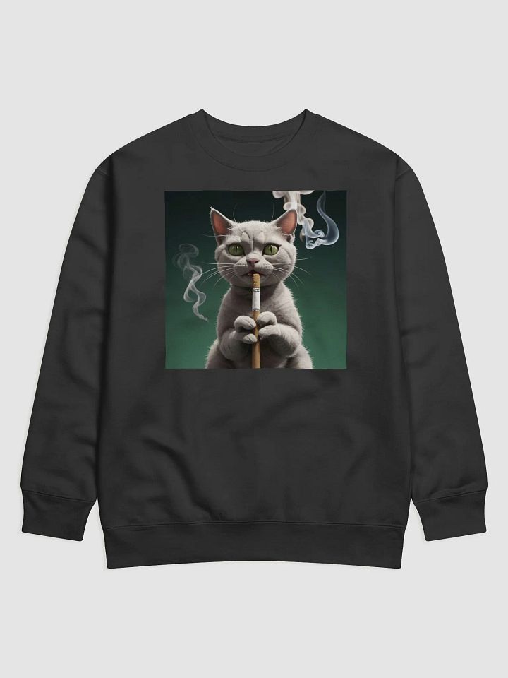 Serious Smoker Cat Sweatshirt product image (1)