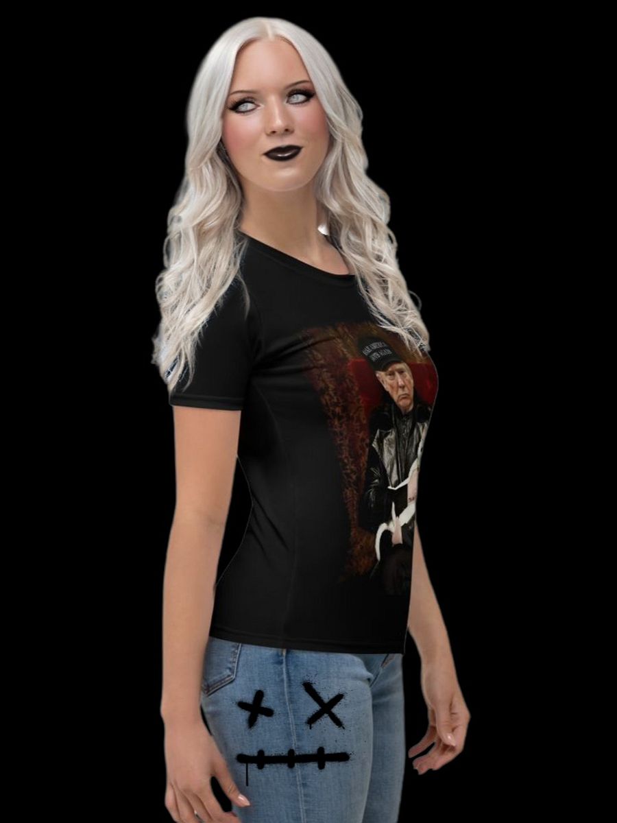 Trump Goth Women's T-shirt - 'Make America Goth Again' Design with White Cat Queen product image (3)