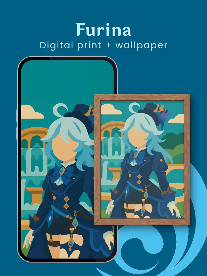 Furina Art Print | Genshin Impact Wall Art | Focalors Aesthetic Poster product image (1)