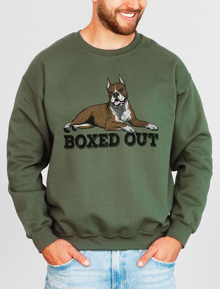 Boxed Out Sweatshirt of a Boxer Dog(Brindle - Cropped) | Funny Shirt for Boxer Paw-rents product image (1)
