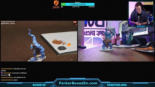 I had an *amazing* time today teaching @parkergames how to paint minis! Look at how proud he is of that fantastic troll! I ca...