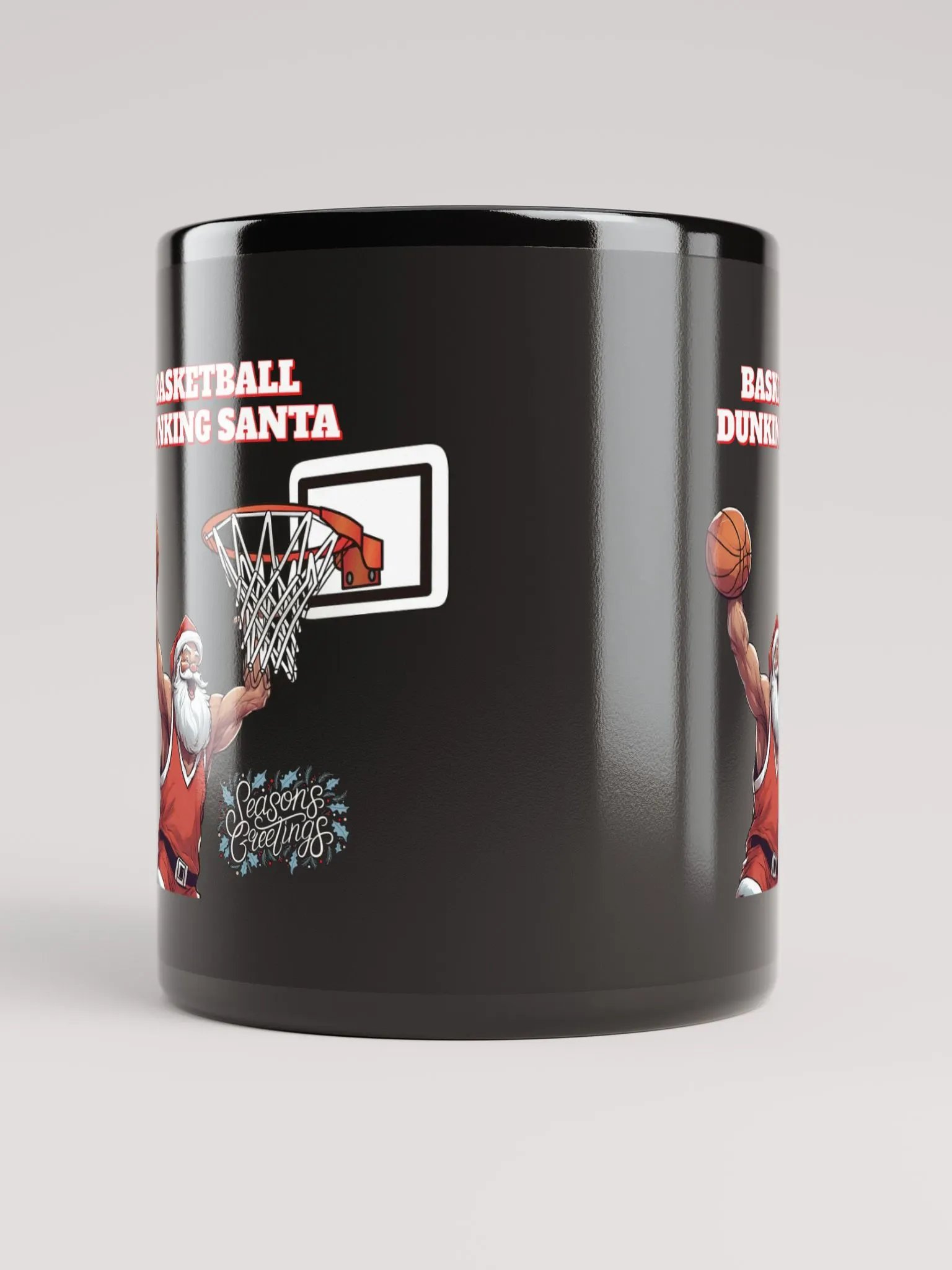 Basketball Dunking Santa Black Mug product image (10)