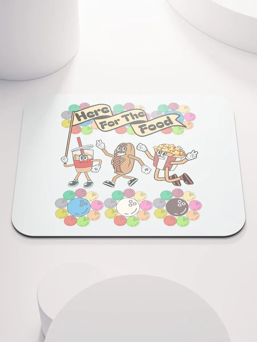 Here For The Food Bowling Foodie Fun Mouse Pad product image (1)