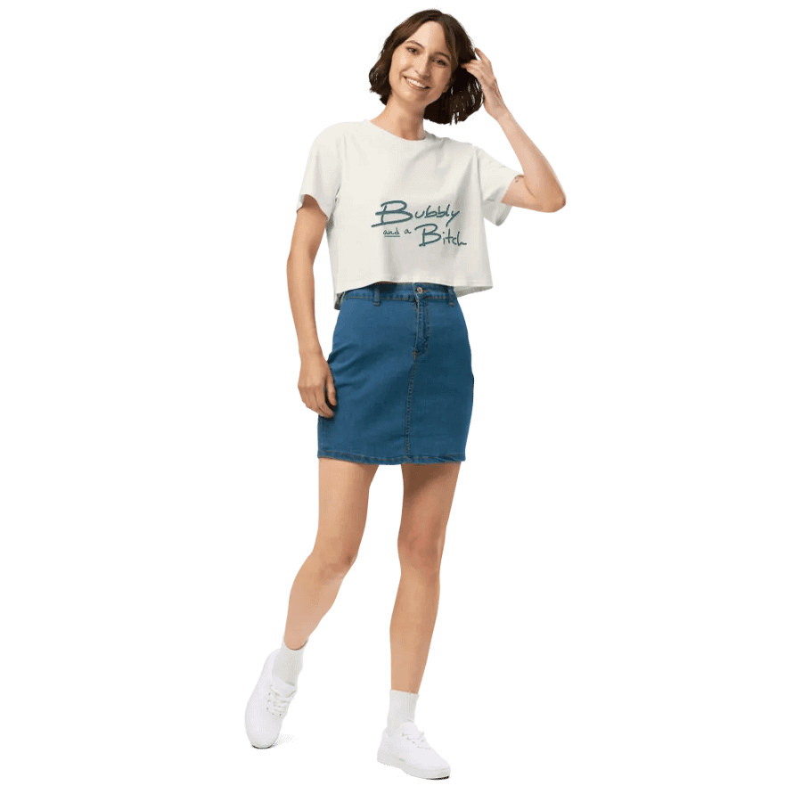 Bubbly and a B*tch (forest shadow design) printed cotton crop top product image (15)