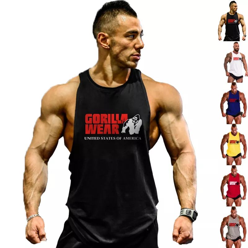 Men's Gym Muscle Bodybuilding Stringer Muscle Fitness Sleeveless Tank Top Vest product image (1)