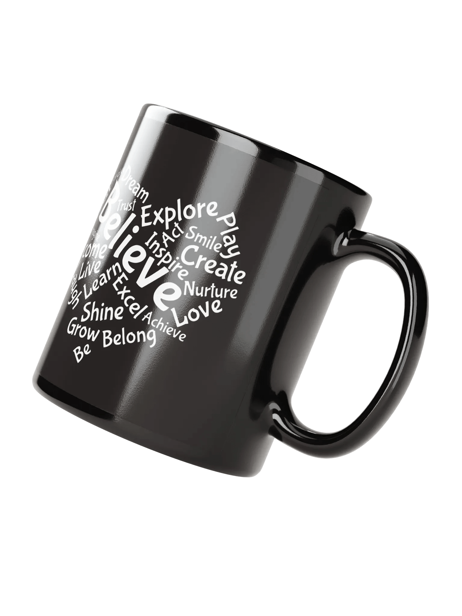 Motivational Heart Word Cloud Mug - Black product image (6)