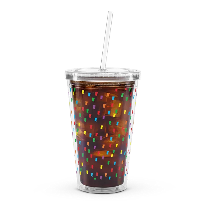Confetti Double Wall Clear Plastic Tumbler (16oz.) product image (1)