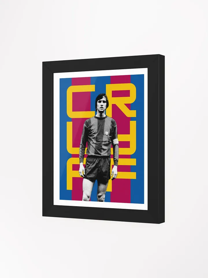 Johan Cruyff BW Barcelona Name Art Framed Print product image (1)