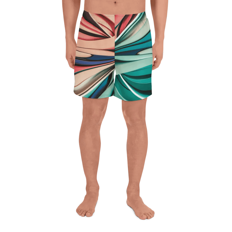 Abstract Geometric Athletic Long Shorts in Vibrant Colors (2XS-6XL) product image (4)