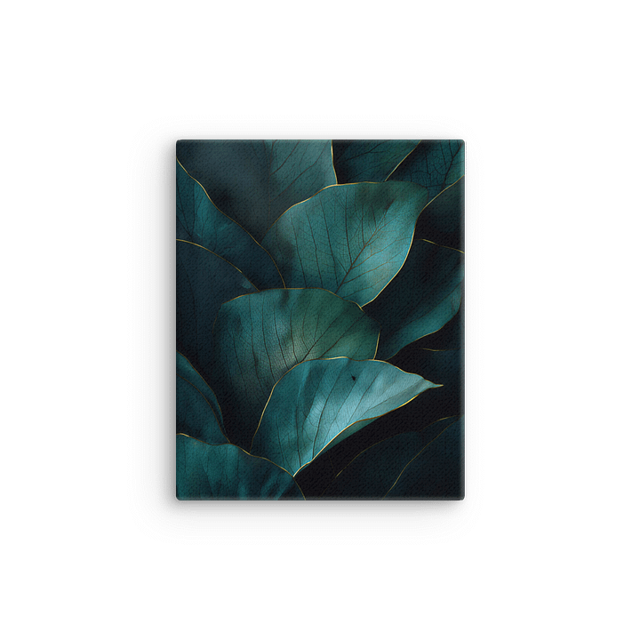 Midnight Botanical Harmony – Abstract Teal Leaf Art product image (12)