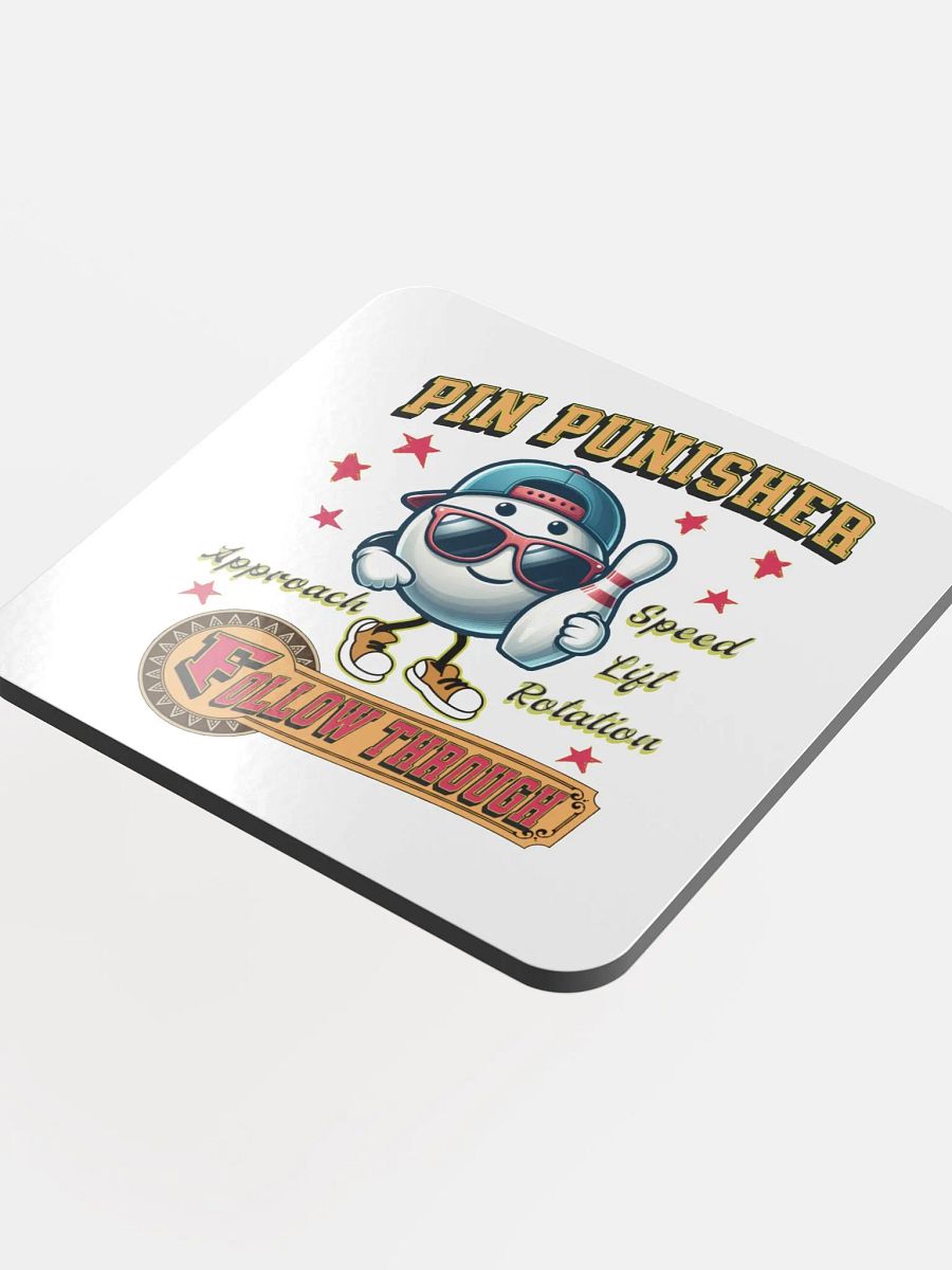 Pin Punisher Bowling Glossed Eco-Friendly Elegance Cork Coaster product image (4)