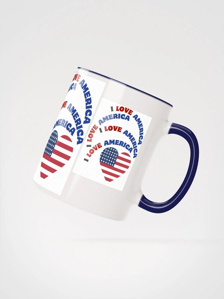 Ceramic Mug with Color Inside, I LOVE AMERICA. product image (2)