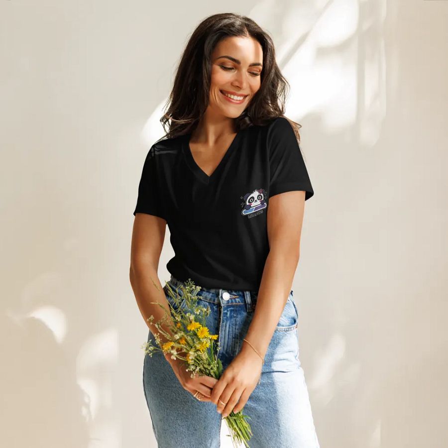 Loading Panda Embroidered V-Neck product image (38)