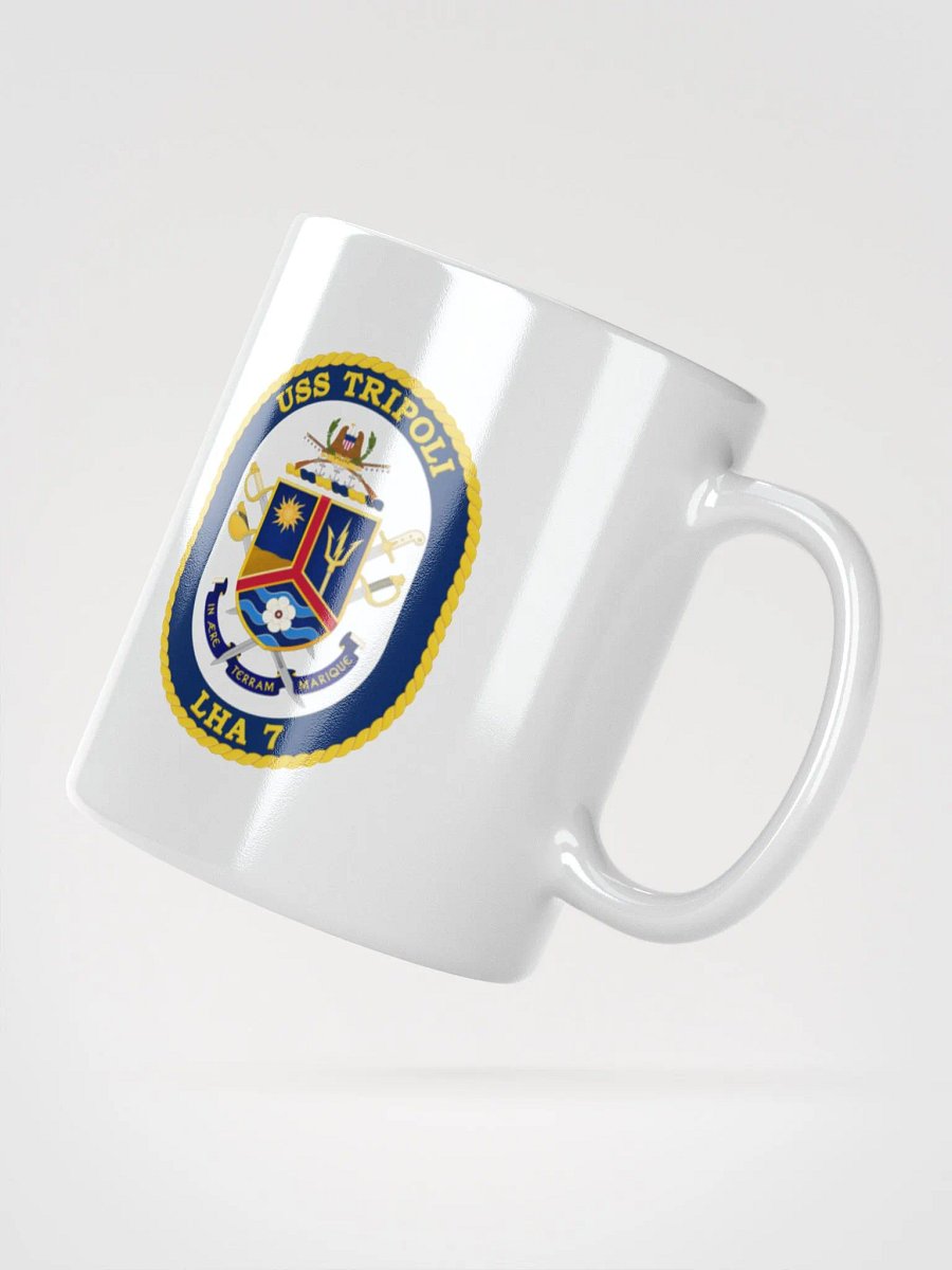 USS Tripoli LHA 7 White Coffee Cup product image (2)