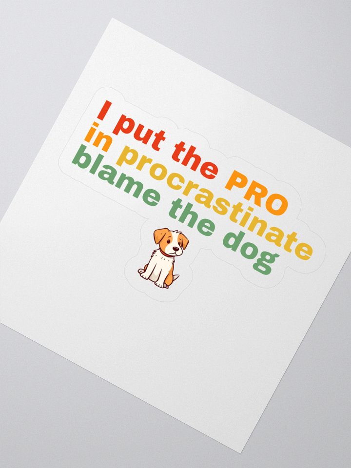 Procrastination Pup Kiss Cut Stickers product image (5)