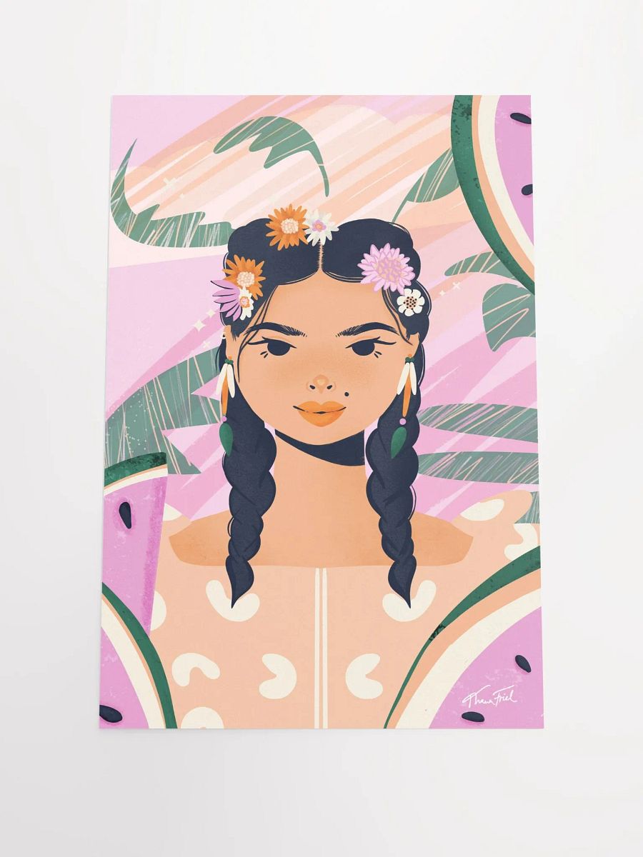 Floral Braids & Watermelon Slices • Matte Paper Poster product image (4)
