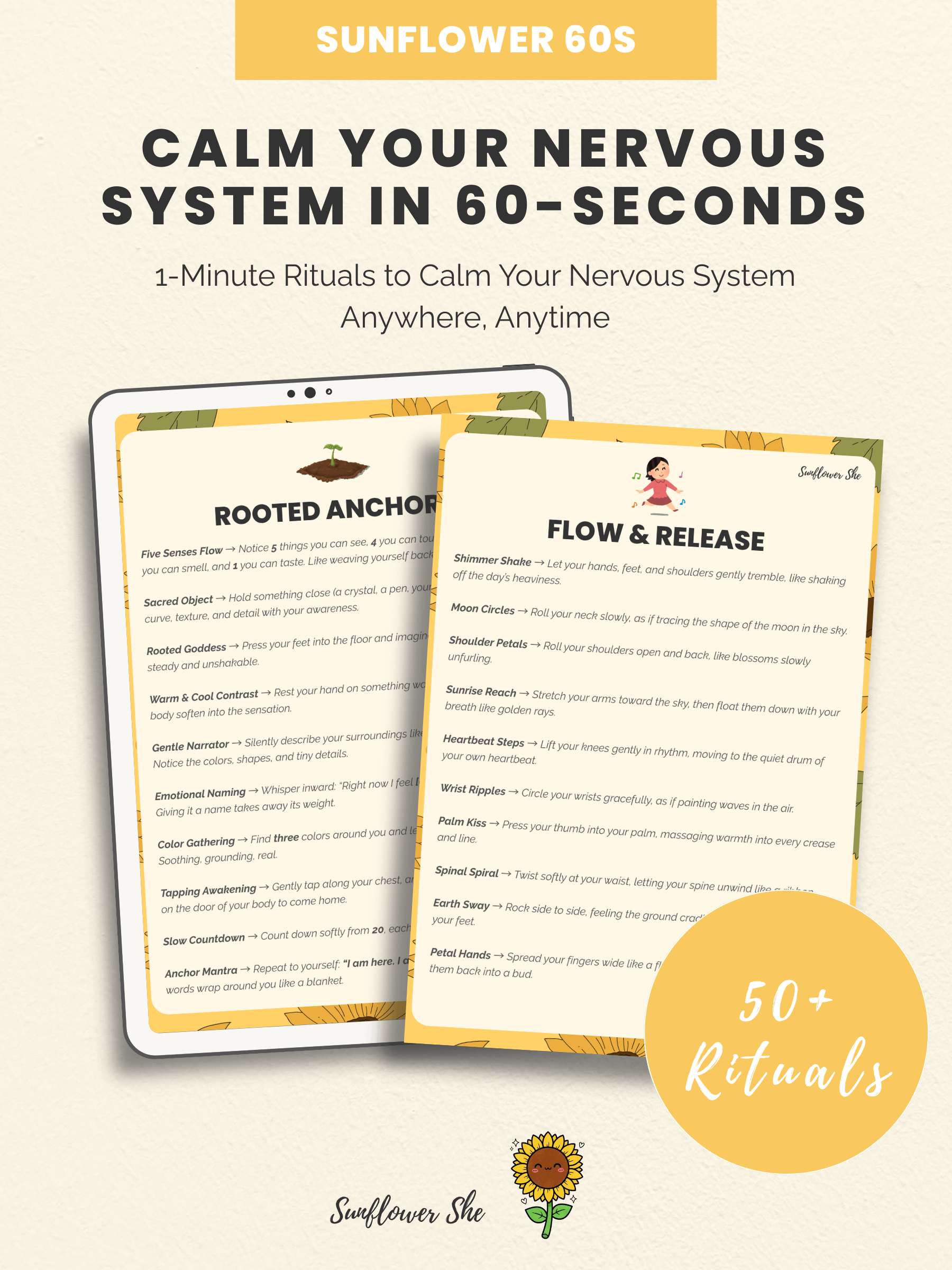 Sunflower 60s: 1-Minute Rituals to Calm Your Nervous System Anywhere, Anytime product image (1)