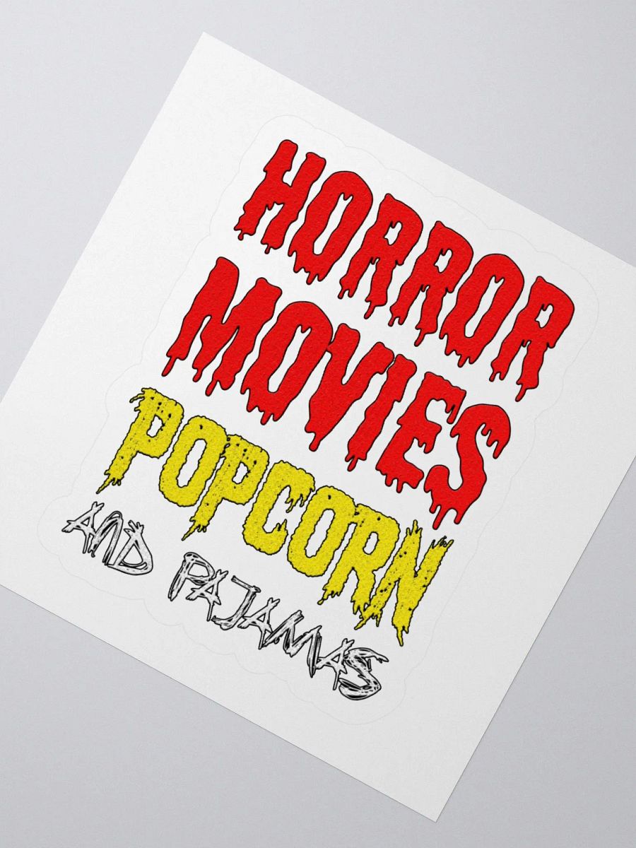 Horror Movies Popcorn And Pajamas Sticker product image (2)