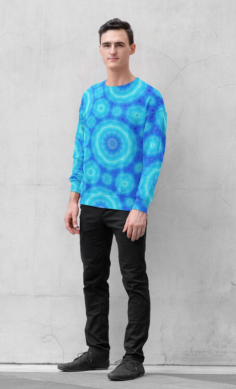 Abstract Circular Pattern in Blues Unisex Sweatshirt product image (4)