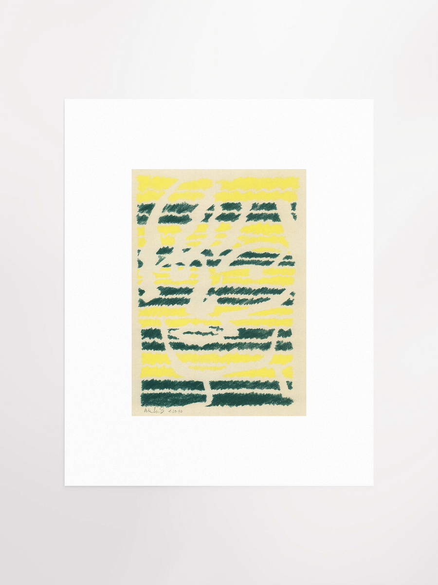 Head of a woman in green & yellow 04.29.90 Print product image (2)