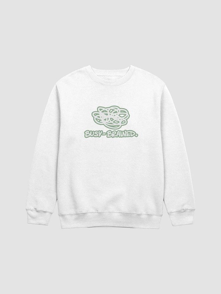 BUSY-BRAINED (lined design, #96B697) printed crewneck product image (9)
