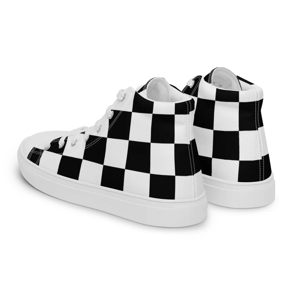 Women's large checks high top canvas sneakers product image (9)