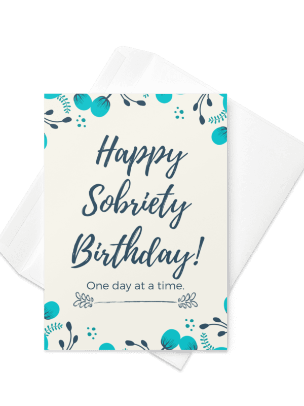 Blue Sobriety Birthday Greeting Card product image (1)