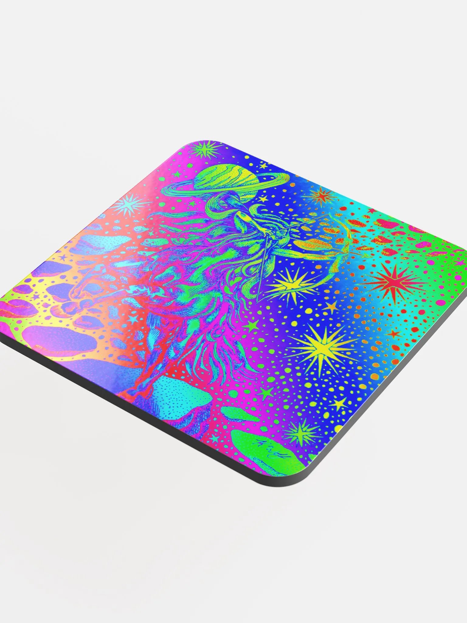 Limited edition Full Rainbow Sagittarius Zodiac coaster product image (4)