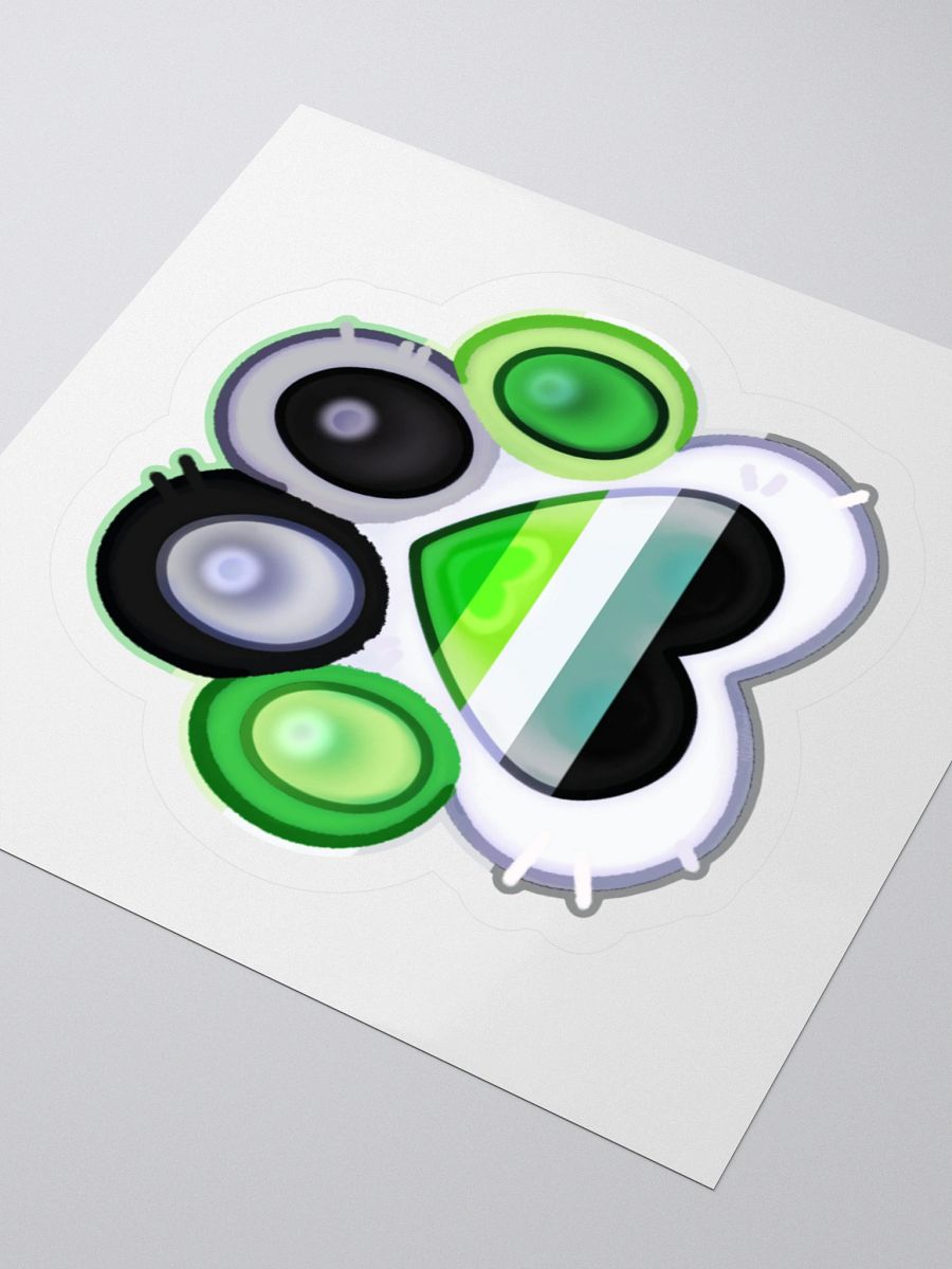 Aromantic Pride Paw Print Kiss Cut Stickers product image (3)