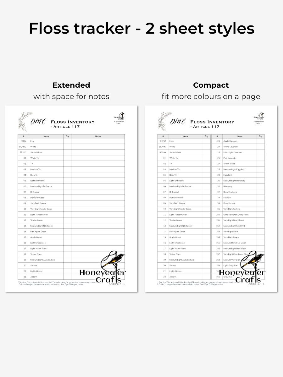 DMC Floss Inventory Tracker PDF product image (2)
