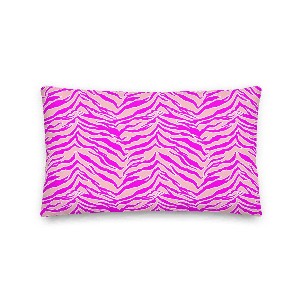Tiger Print Pink & Pink Throw Pillow product image (3)