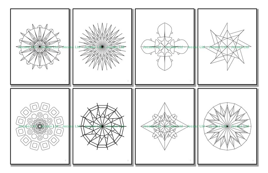 100 Geometric Mandala Coloring Pages | PDF | Digital File | Series GM2025 Vol. 12 product image (3)