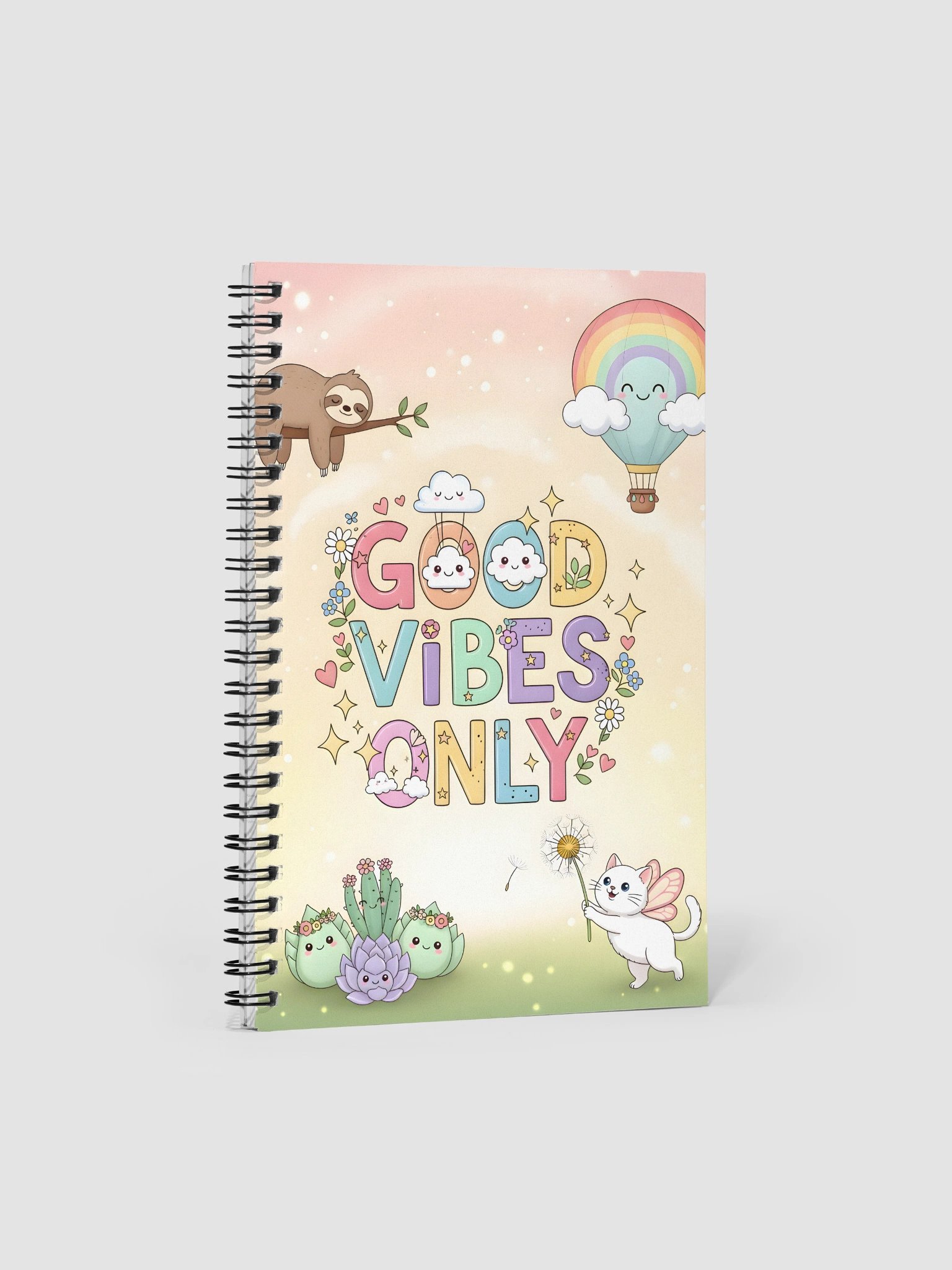 Kawaii Motivational Graphic with Rainbow and Animals product image (1)