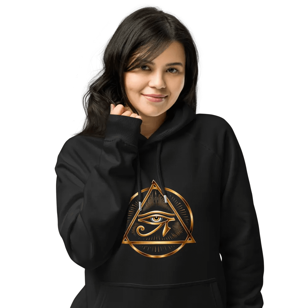 [Eye of Horus] - Unisex Eco Raglan Hoodie product image (12)