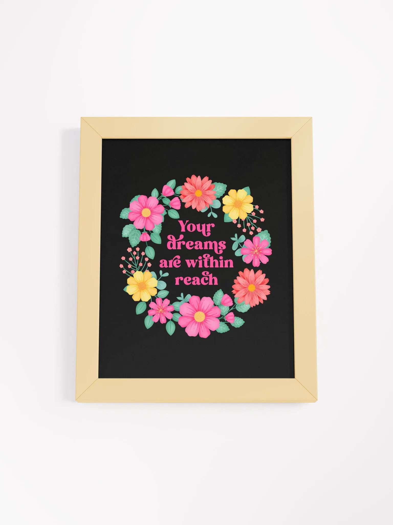 Your dreams are within reach - Motivational Wall Art Black product image (4)