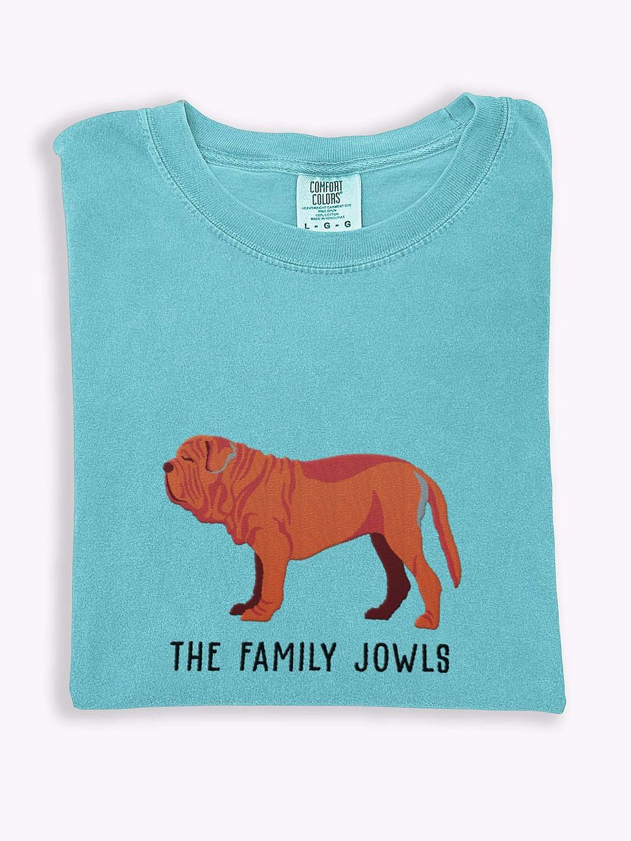 The Family Jowls T-Shirt(Embroidered) of a Neapolitan Mastiff(Red) product image (1)