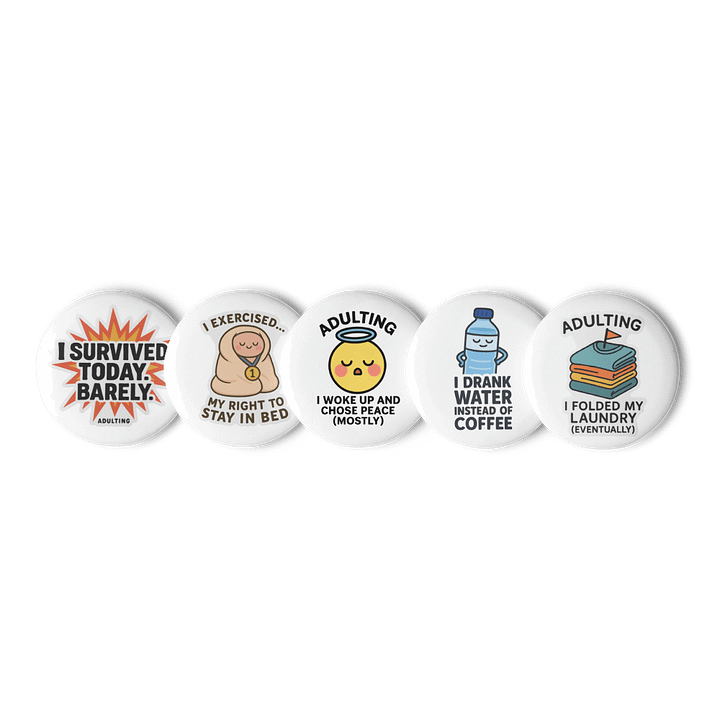 I Survived Today Pin Button Set of 5 product image (1)