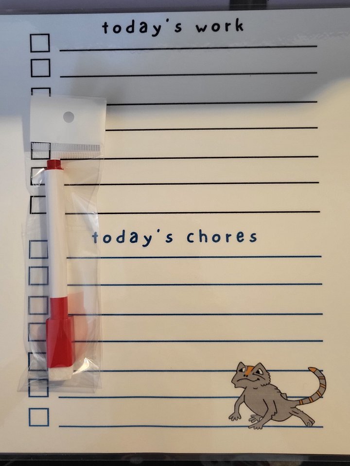 Bearded Dragon Laminated To Do List with Dry Erase Marker product image (1)