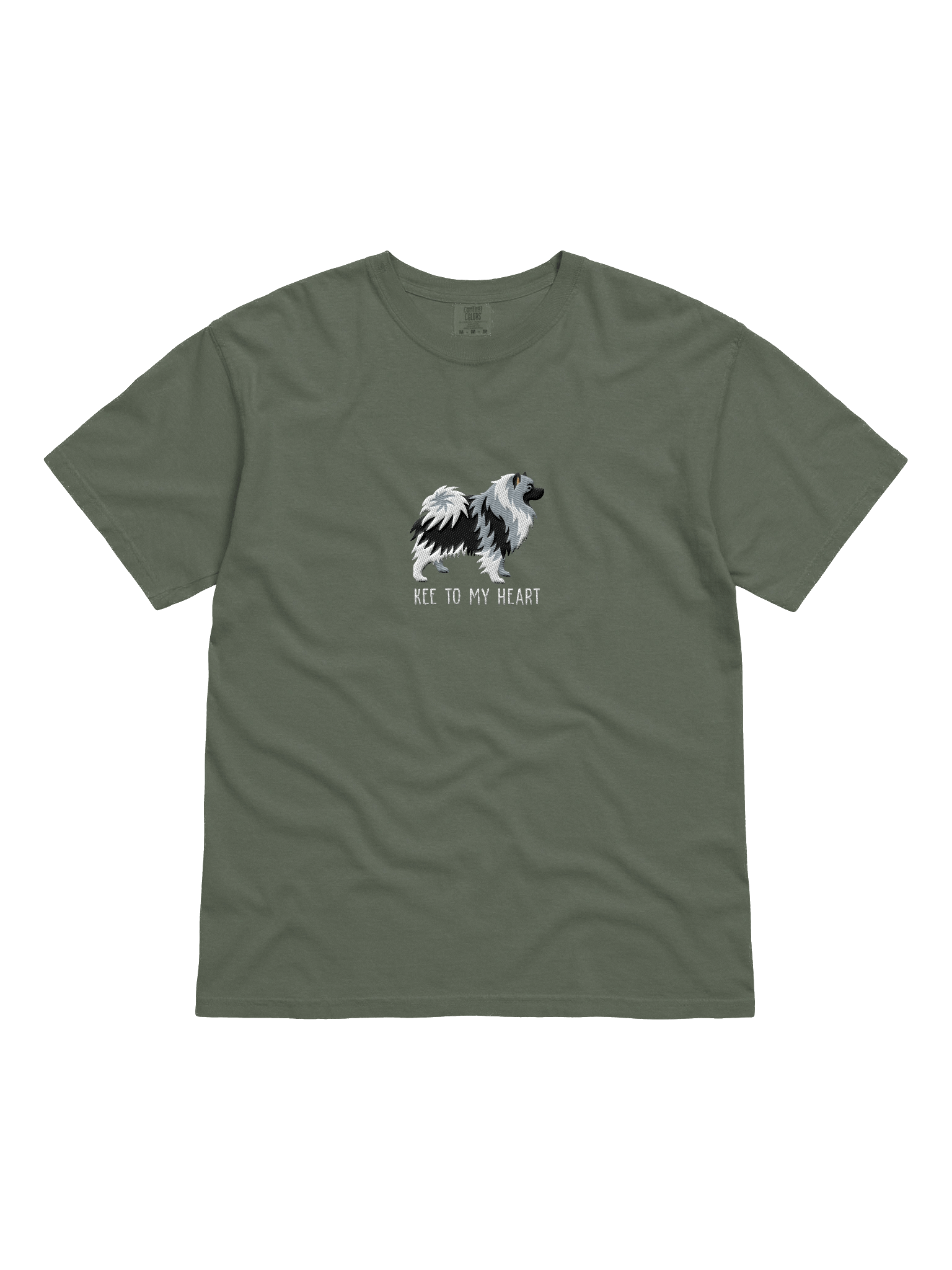 Kee to My Heart T-Shirt(Embroidered) of a Keeshond(Black & White) product image (21)
