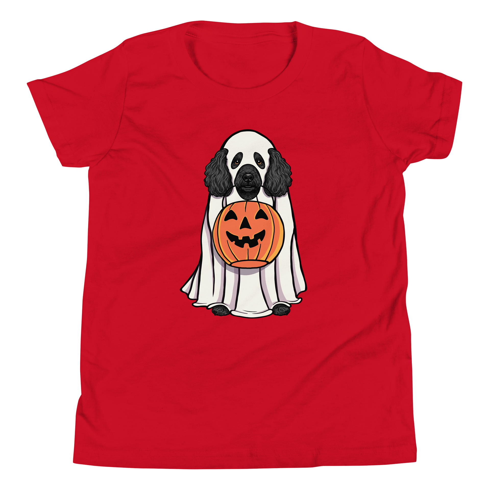 Halloween Miniature Poodle(Black) Youth T-Shirt product image (5)