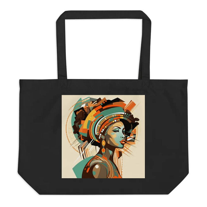 Afrocentric Art Tote Bag, Colorful African Queen Print, Large Canvas Shopper, Durable Carryall, Unique Cultural Accessory product image (2)