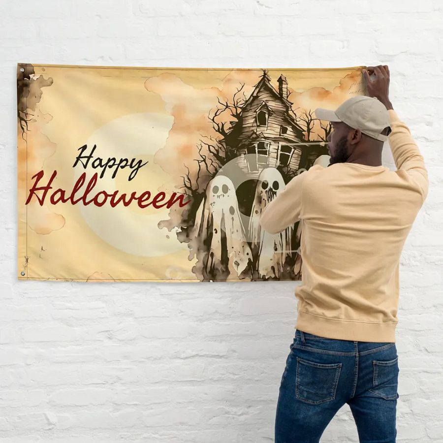 Pastel Ghosts Spooky Halloween Flag product image (11)