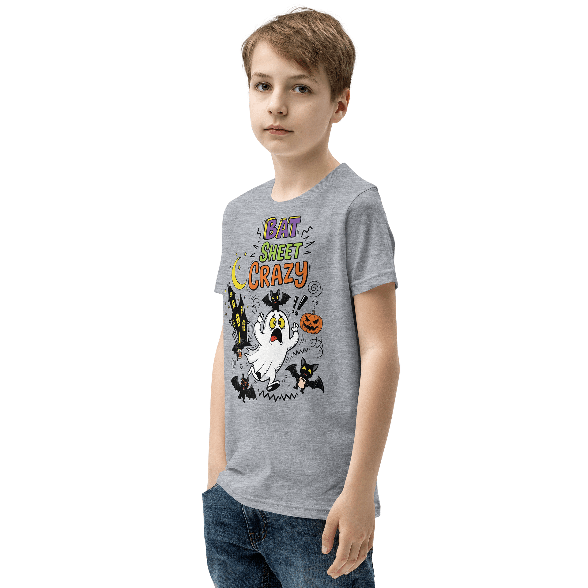 Kids Crew Neck T-Shirt Sarcastic Halloween Bats product image (4)