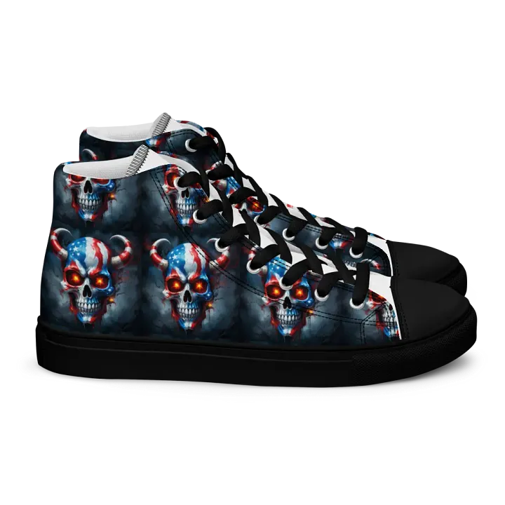 Patriotic Skulls High Top Canvas Shoes product image (2)